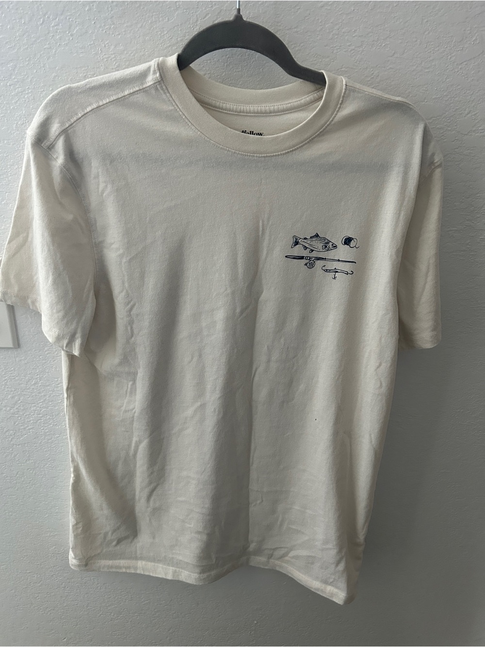 Men's Cream Graphic Short Sleeve Shirt